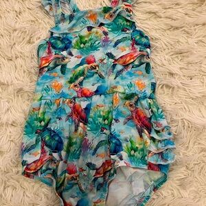 Bum & Roses Colorful Sea Turtle Print romper